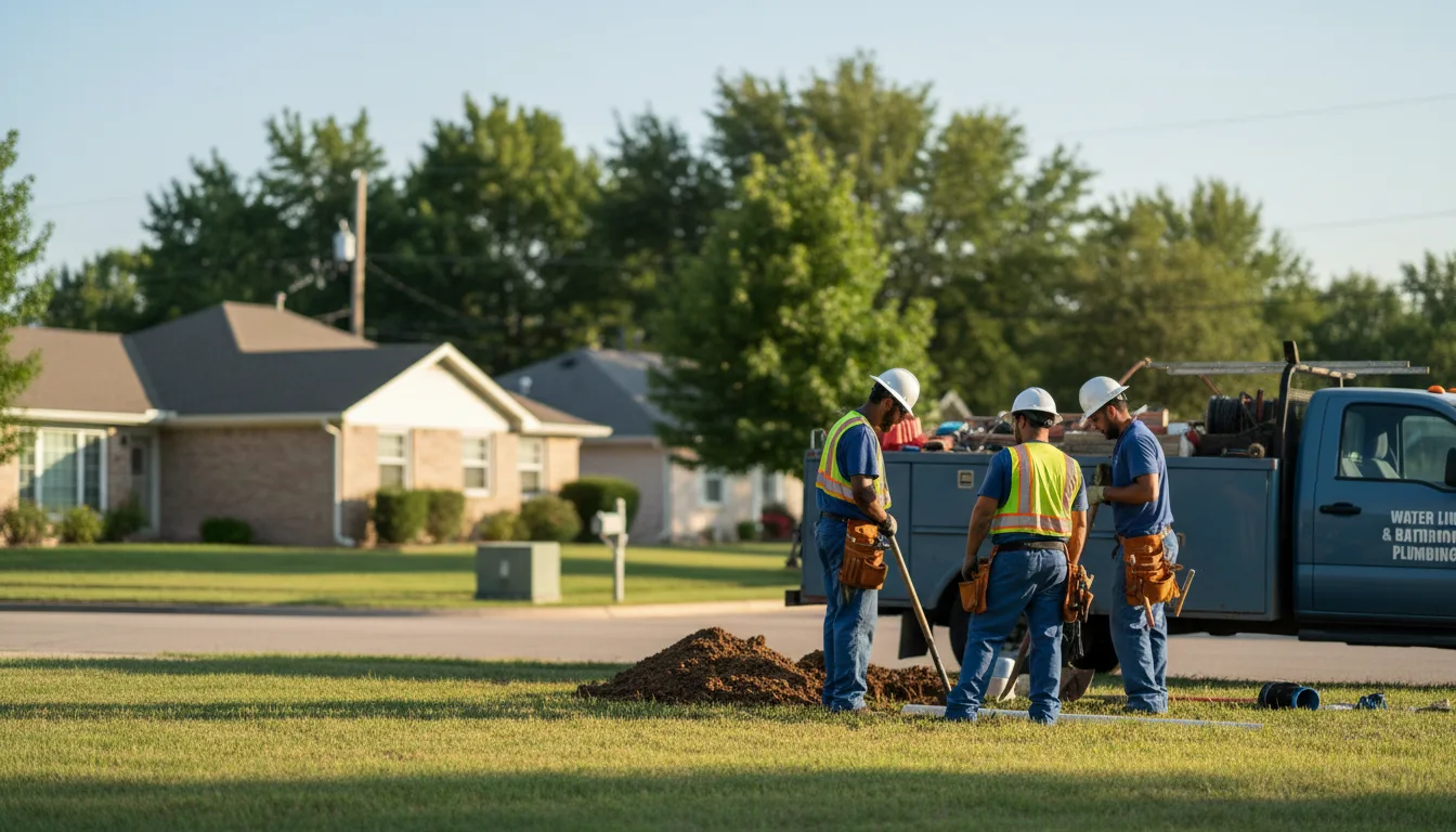 Residential water line and bathroom plumbing service in England, AR